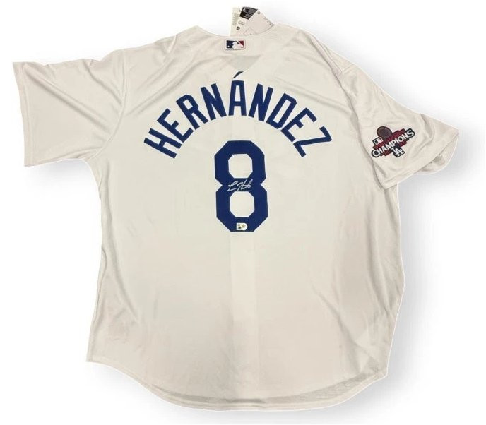 Enrique "Kike" Hernandez Autographed Jersey W/ World Series Patch Dodgers MLB