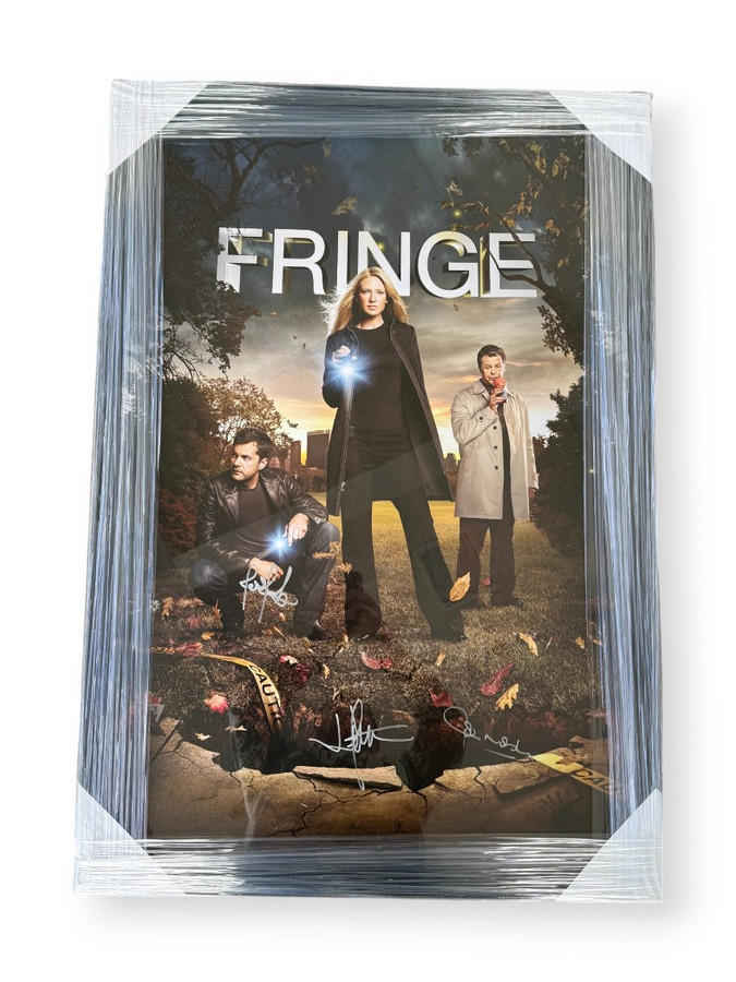 Fringe Signed Cast 28x40 Poster John Noble J.J. Abrams +1 Framed JSA AL29742