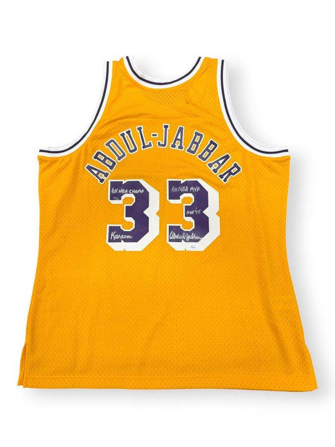 Kareem Abdul-Jabbar Signed Limited Edition Stat Swingman Jersey /33 Lakers JSA