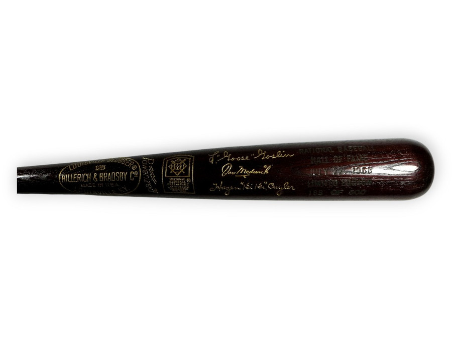 1968 Hall of Fame Class Unsigned Baseball Bat Goslin Medwick Cuyler 188/500