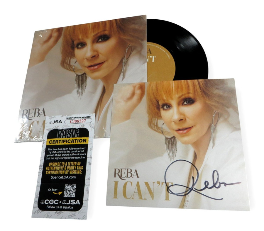 Reba McEntire Signed Autographed 45rpm Record Insert I Can't JSA CJ08527