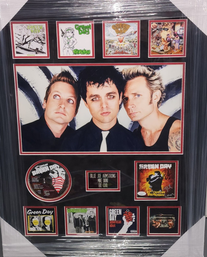 Green Day Signed CD Insert Billie Joe Armstrong +2 American Idiot Framed JSA