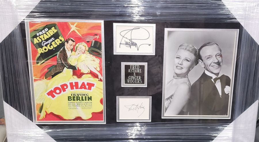 Fred Astaire Ginger Rogers Signed Autographed Cuts Top Hat Framed JSA