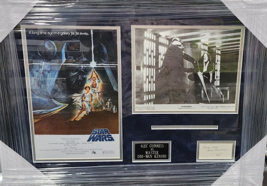 Alec Guinness Signed Autographed Cut Obi-Wan Kenobi Star Wars Framed JSA