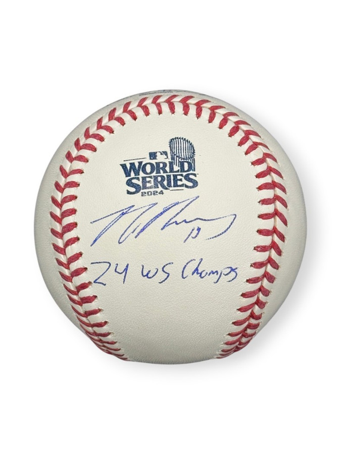 Max Muncy Signed Autographed 2025 WS Baseball "24 WS Champs" Dodgers MM Holo JSA