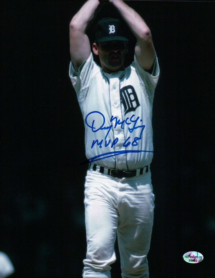 Denny McLain Signed 8X10 Photo "MVP 68" Autograph Tigers Over Head Auto COA