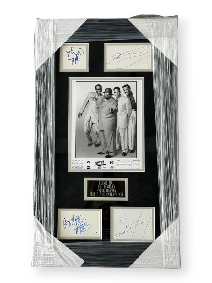 Bernie Mac Steve Harvey D.L. Hughley Signed Cuts Kings of Comedy Framed JSA