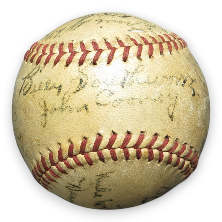 1948 Boston Braves Team Signed Autographed Baseball 22 Sigs Stanky Lyons GA LOA