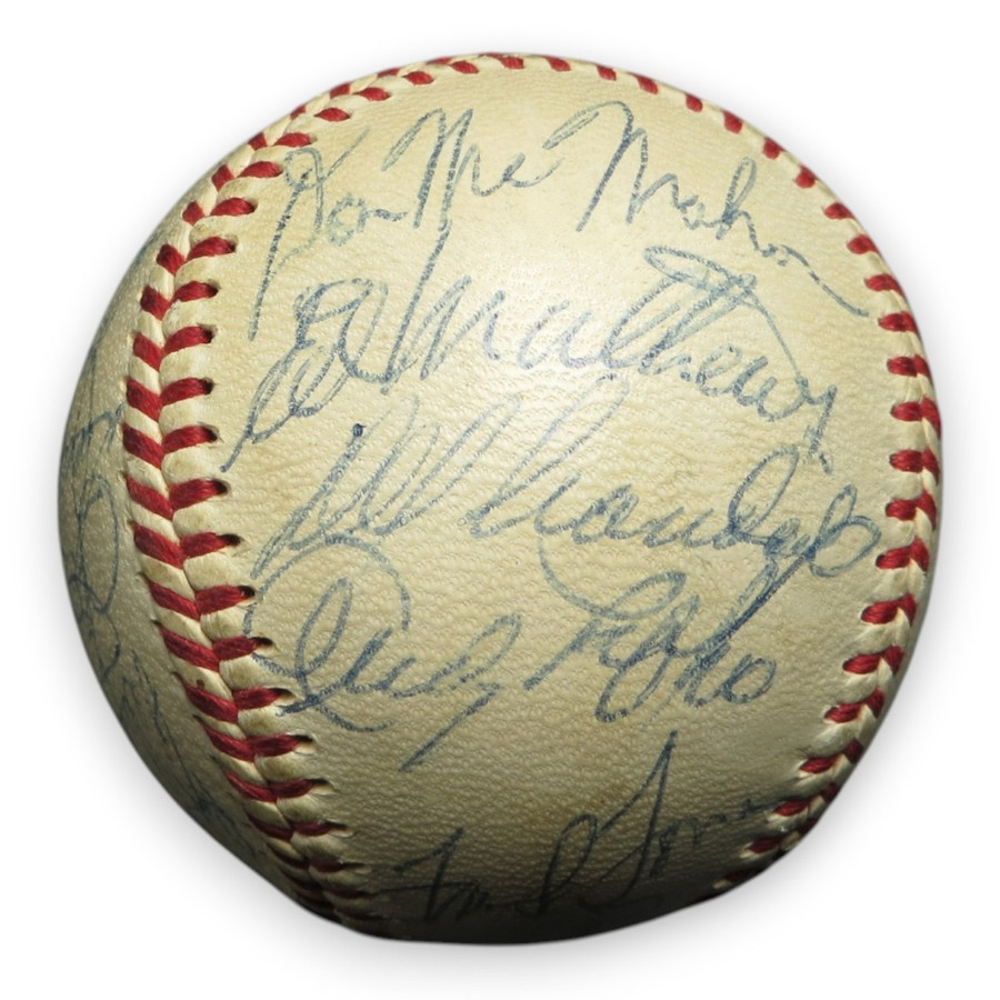 1958 Milwaukee Braves Signed Autographed Baseball 25 Sigs Hank Aaron Mathews LOA