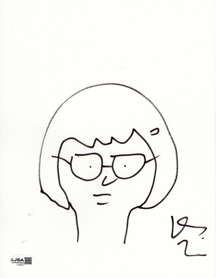 Dan Mintz Signed Autographed 8.5X11 Sketch Bob's Burgers Tina JSA CK94401