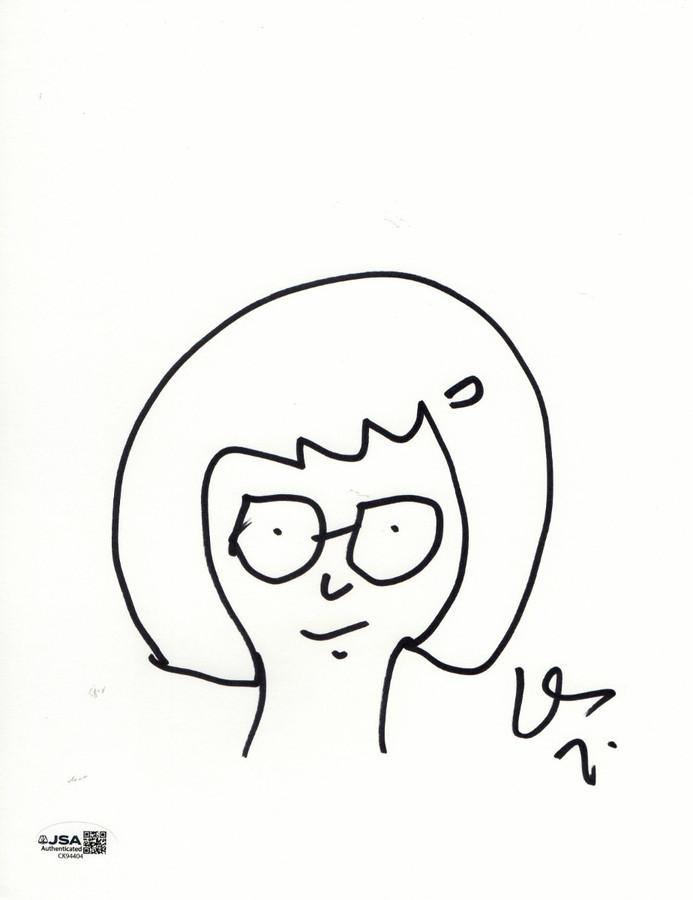 Dan Mintz Signed Autographed 8.5X11 Sketch Bob's Burgers Tina JSA CK94404