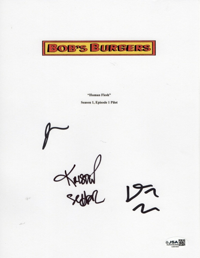 Dan Mintz Kristen Schaal John Roberts Signed Autograph Script Cover  JSA CK94400