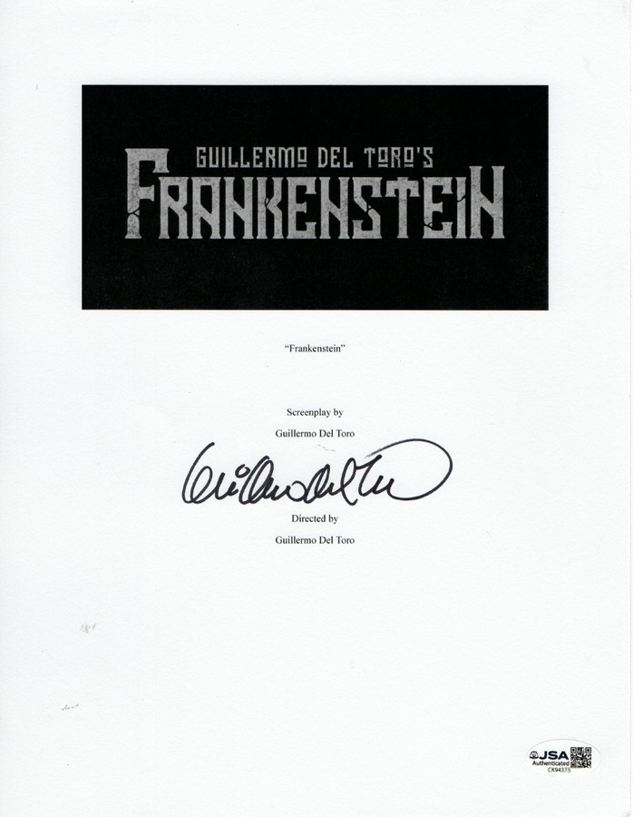 Guillermo Del Toro Signed Autographed Script Cover Frankenstein Director JSA