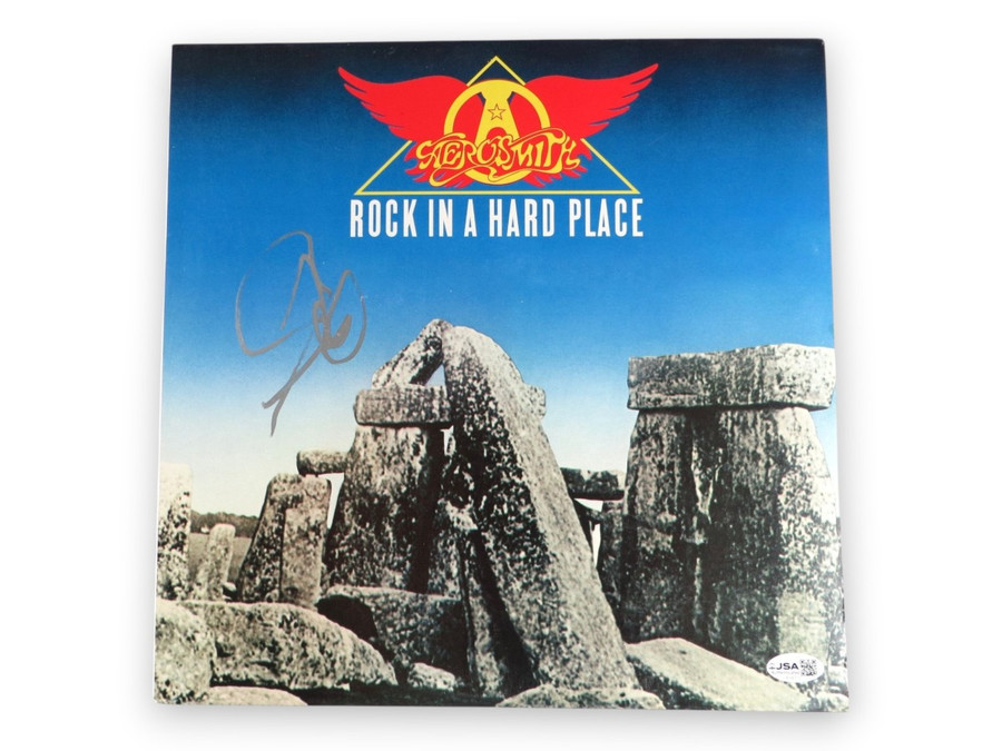Steven Tyler Signed Autographed Album Cover Aerosmith Rock in a Hard Place JSA