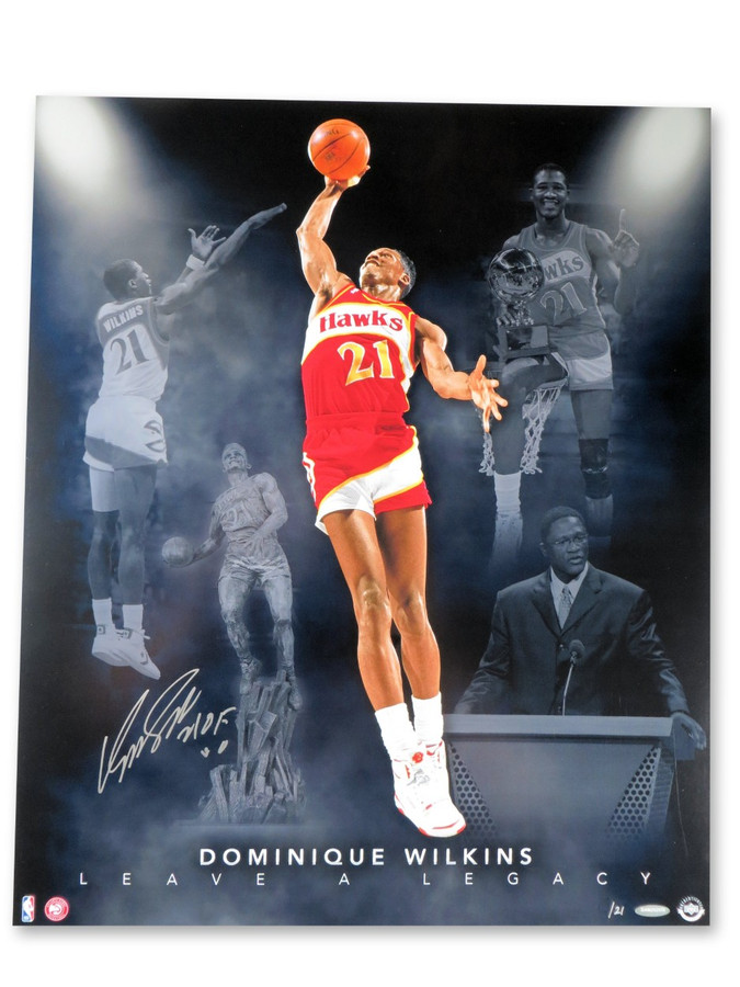 Dominique Wilkins Signed Autographed 20X24 Photo Leave a Legacy "HOF" #/21 UDA