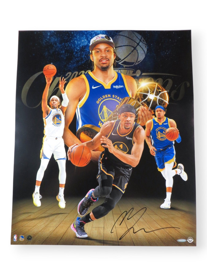 Moses Moody Signed Autographed 20X24 Photo 1st NBA Title Warriors UDA BAM307007
