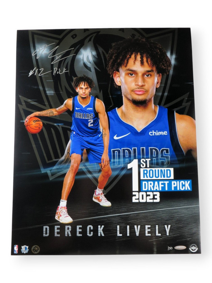 Dereck Lively II Signed Autographed 16X20 Photo Draft Day "#12 Pick" #/50 UDA