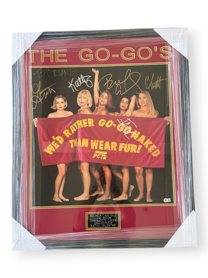 The Go-Go's Signed Autographed Poster Belinda Carlisle Jane Wiedin +3 Framed BAS