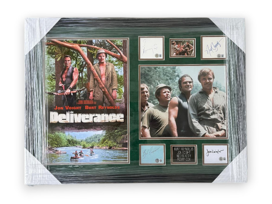 Deliverance Signed Cast Cuts Burt Reynolds Jon Voight Ned Beatty +1 Framed BAS