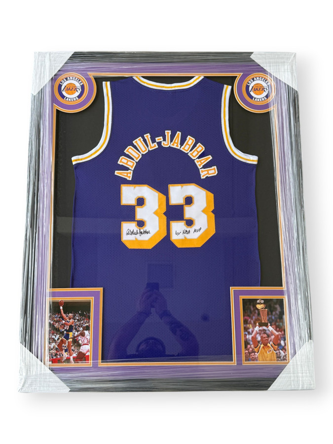 Kareem Abdul-Jabbar Signed Autographed Jersey "6x NBA MVP" Lakers Framed W/ COA