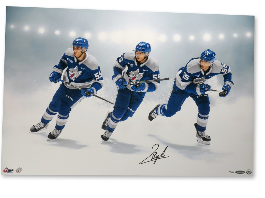 Quinton Byfield Signed Autographed 16X24 Photo "Triple Exposure" Kings #/155 UDA