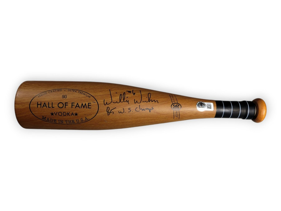 Willie Wilson Autographed Empty Bottle Hall of Fame "85 WS Champs" BAS BU82000