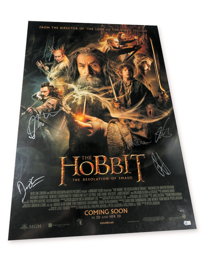 Hobbit Desolation of Smaug Signed Autographed 27X40 Poster 7 Autos BAS AE50816
