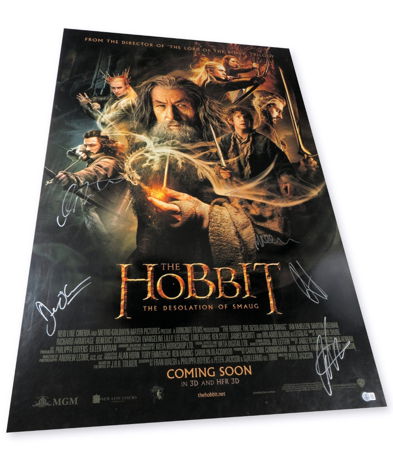 Hobbit Desolation of Smaug Signed Autographed 27X40 Poster 7 Autos BAS AE50817