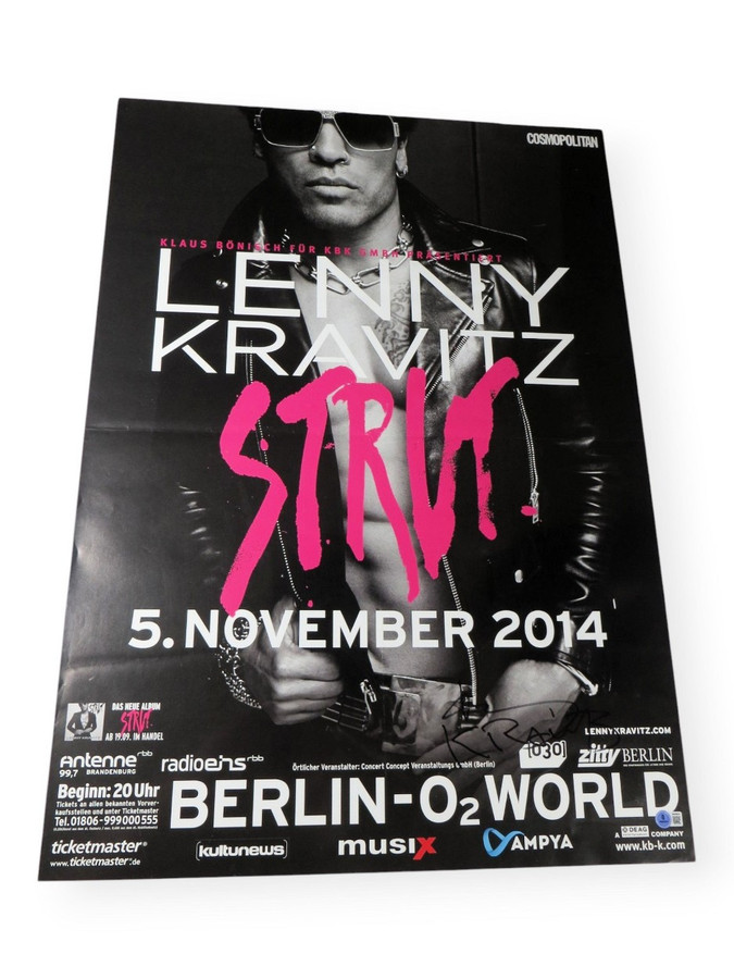 Lenny Kravitz Signed Autographed 23X33 Poster German Promotion BAS BW89635