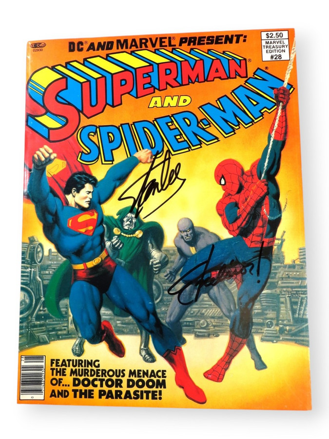 Stan Lee Signed Autographed Oversized Comic Book Spider-Man Superman BAS AE94721