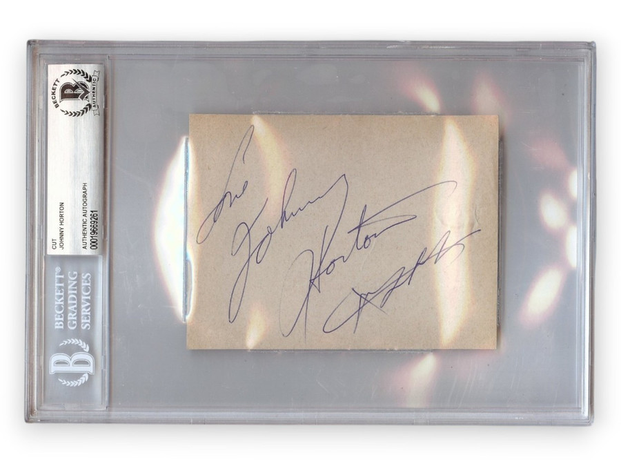 Johnny Horton Signed Autographed Cut Signature Country Legend Encased BAS 9267
