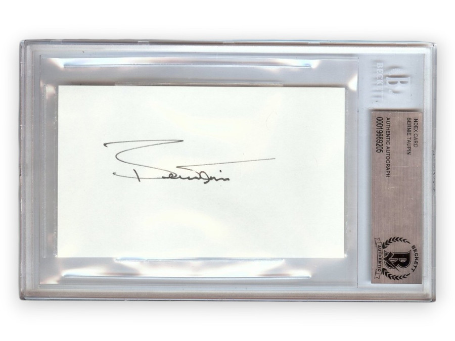 Bernie Taupin Signed Autographed Index Card Elton John Songwriter BAS 9205