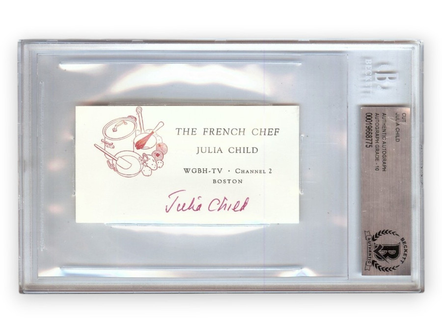 Julia Child Signed Autograph Business Card Legendary Chef 10 Auto Grade BAS 775