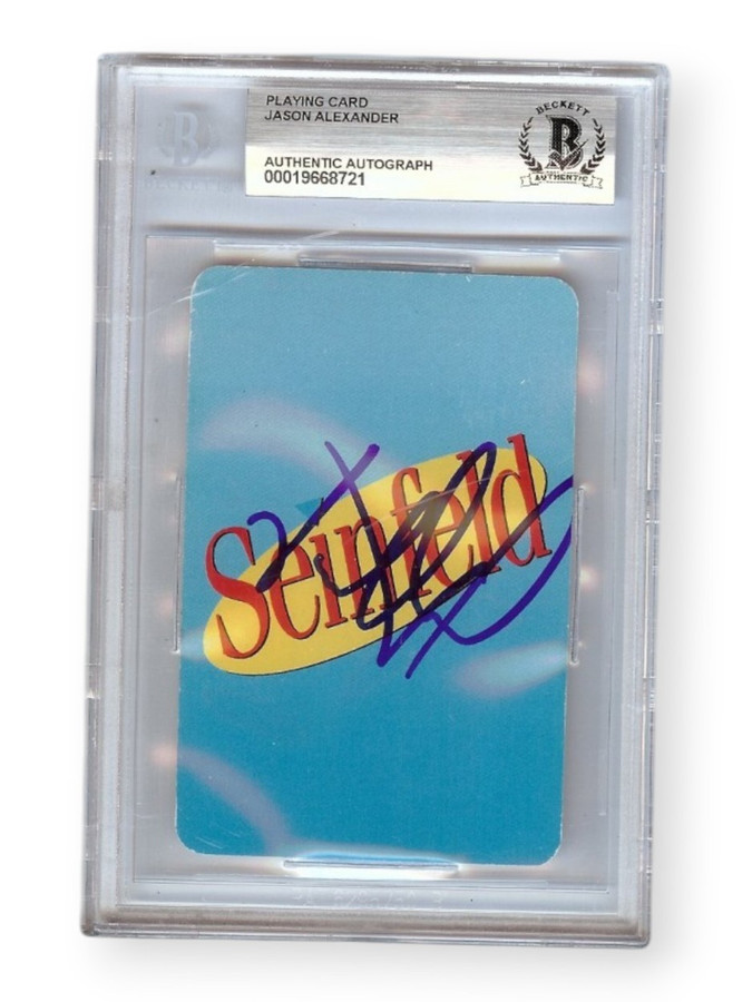 Jason Alexander Signed Autographed Playing Card Seinfeld George 3 of Hearts BAS