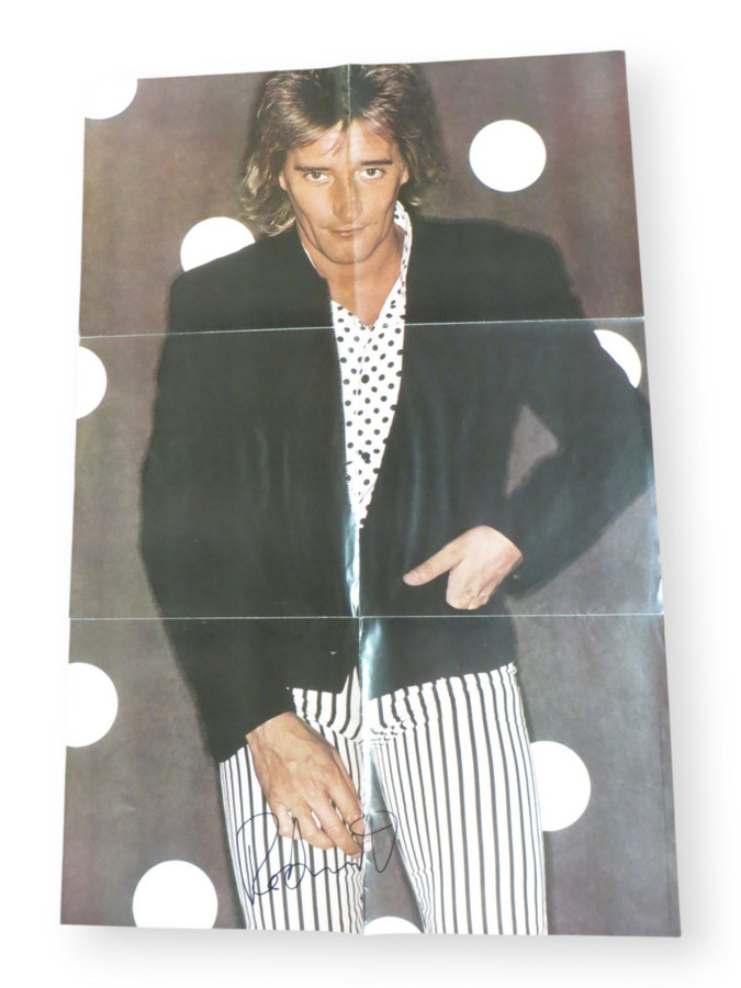 Rod Stewart Signed Autographed 24X29 Poster Foolish Behaviour JSA CE43626