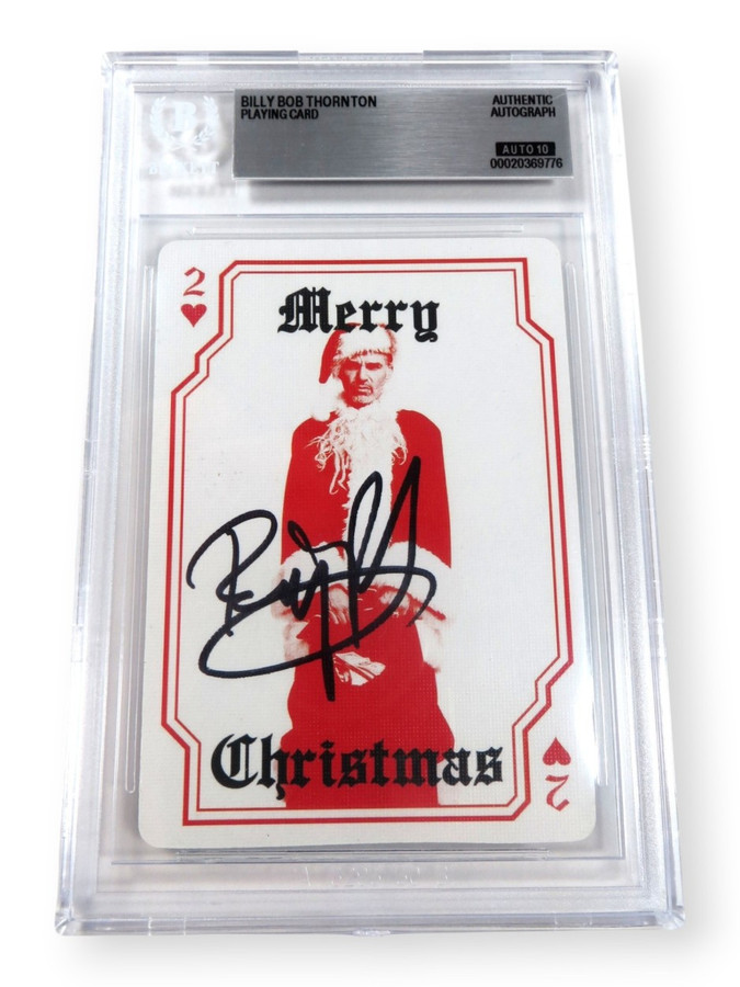 Billy Bob Thornton Signed Autographed Playing Card Bad Santa 2H 10 Auto BAS 9776