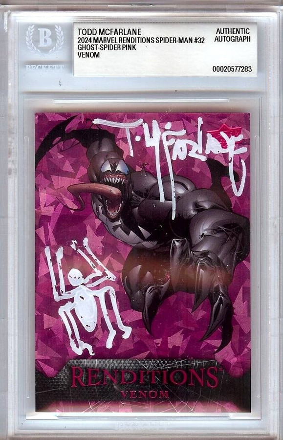 Todd McFarlane Signed Autographed Trading Card Spider-Man Venom #/199 BAS 7283