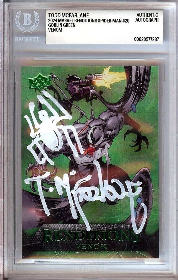 Todd McFarlane Signed Autographed Trading Card Spider-Man Venom #/399 BAS 7287