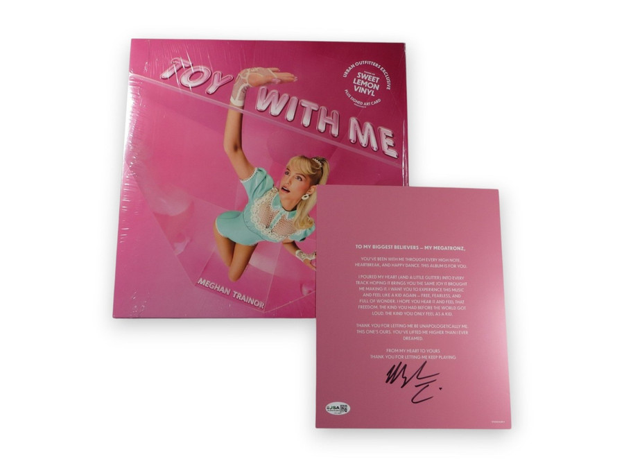 Meghan Trainor Signed Autographed Album Insert Toy with Me Yellow Vinyl JSA
