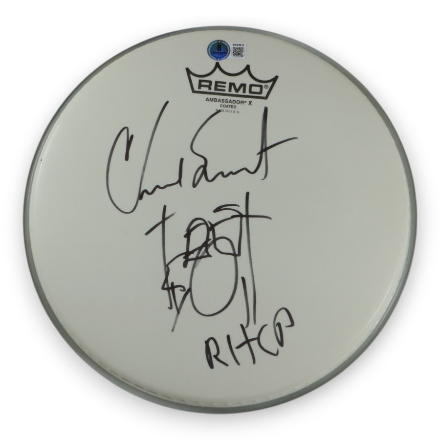 Chad Smith Signed Autographed 10" Drumhead "RHCP" Inscribed w/Sketch BAS BW89610