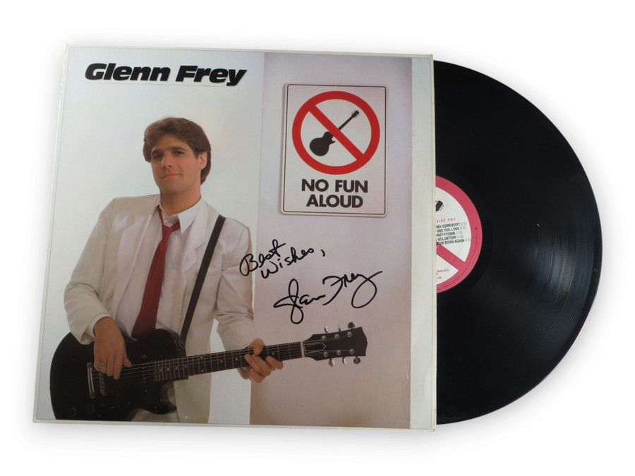Glenn Frey Signed Autographed Record Album Cover No Fun Aloud BAS AG002152