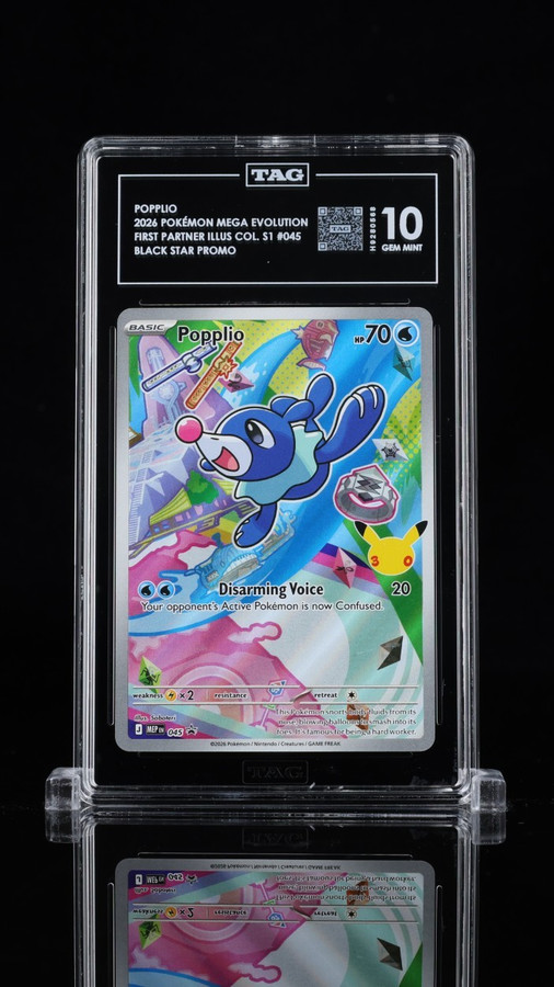 Popplio 045 Pokemon 2026 First Partner Illus Coll Series 1 TAG 10 Gem H9280568