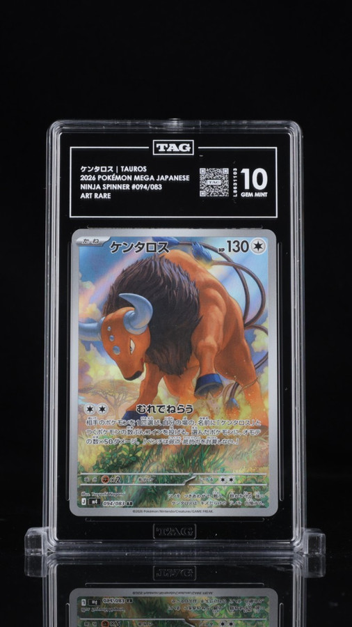 Tauros 094/083 Pokemon 2026 Ninja Spinner Graded TAG 10 Gem L8631103 Japanese