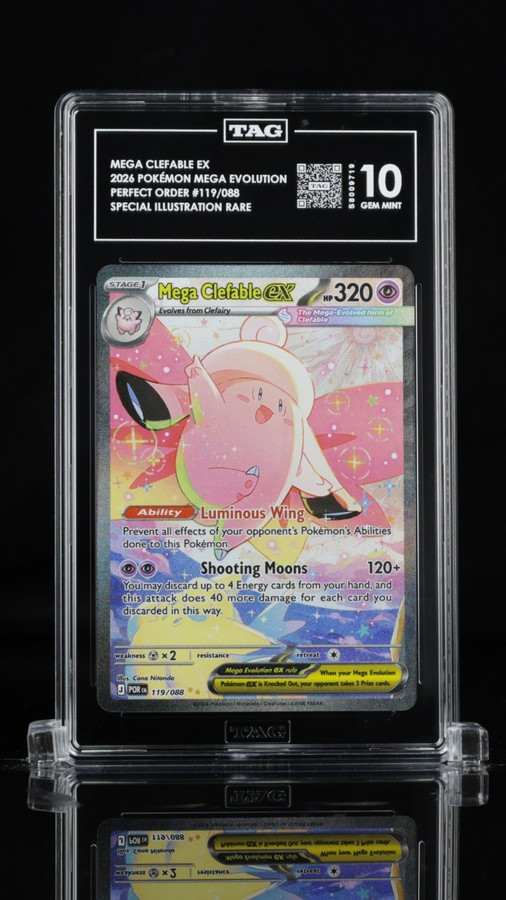 Mega Clefable EX 119/088 Pokemon 2026 Perfect Order Graded TAG 10 Gem S8009719