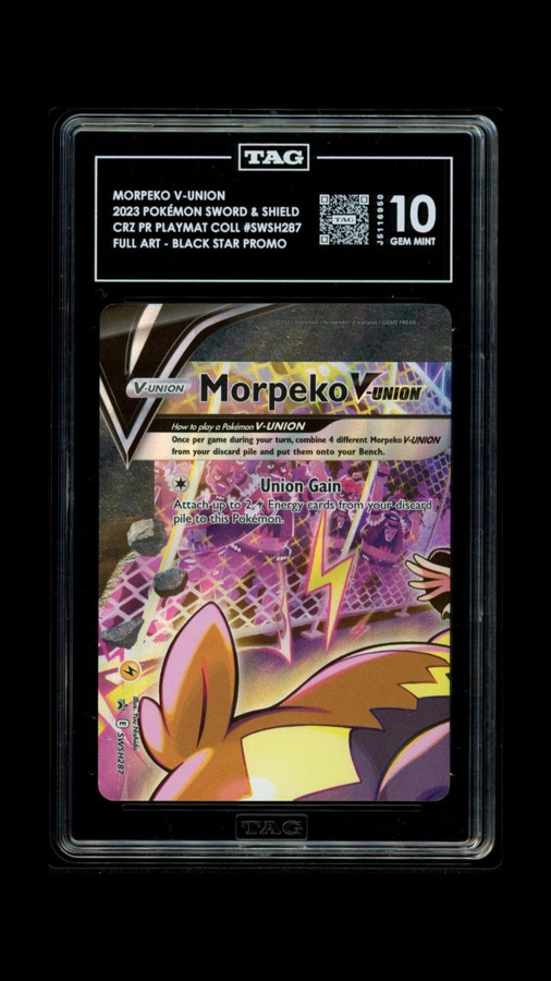 Morpeko V-UNION SWSH287 Pokemon 2023 Crown Zenith Playmat TAG 10 Gem J5116950