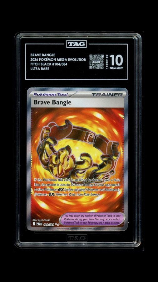 Brave Bangle 104/084 Pokemon 2026 Pitch Black Graded TAG 10 Gem Mint F4808180