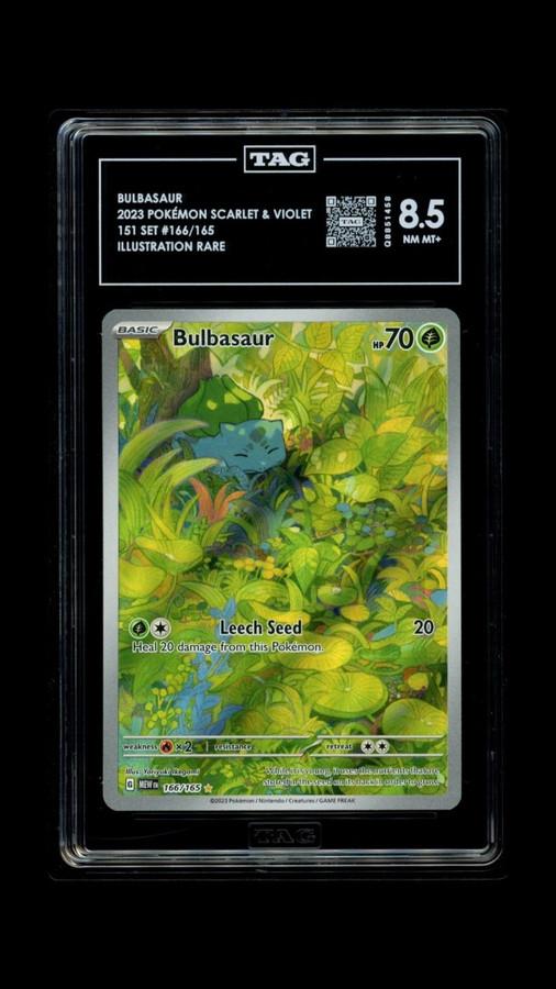 BULBASAUR 166/165 Pokemon 2023 151 Graded TAG 8.5 NM MT+ Q8851458