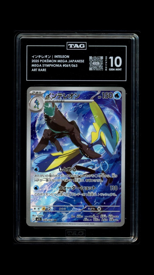 Inteleon 069/063 Pokemon 2025 Mega Symphonia Graded TAG 10 Gem R5174700 Japanese