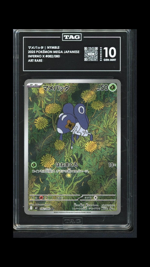 Nymble 082/080 Pokemon 2025 Inferno X Graded TAG 10 Gem Mint E3682434 Japanese