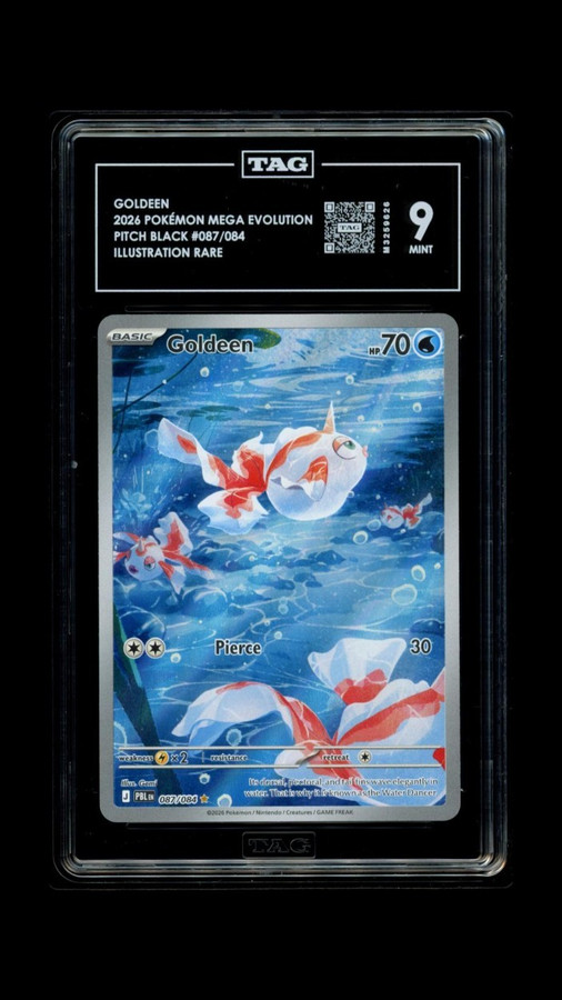 Goldeen 087/084 Pokemon 2026 Pitch Black Graded TAG 9 Mint M3259626